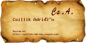 Csillik Adrián névjegykártya